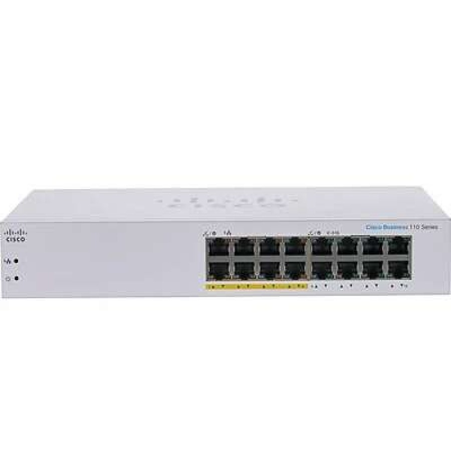 Ethernet Switches * | Ethernet Switches Cisco 110 Cbs110-16Pp-Na 16 Ports Gigabit Ethernet Rack Mountable Switch