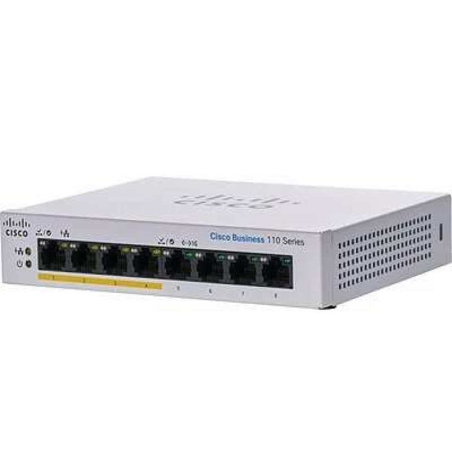 Ethernet Switches * | Ethernet Switches Cisco 110 Cbs110-8Pp-D-Na 8 Ports Gigabit Ethernet Rack Mountable Switch