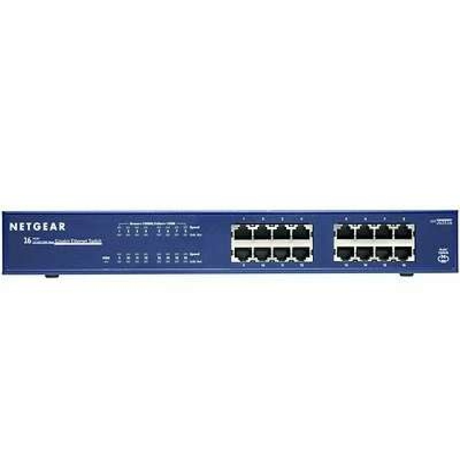 Ethernet Switches * | Ethernet Switches Netgear Prosafe Plus Unmanaged Gigabit Ethernet Switch W/Poe; 16 Ports (Jgs516Pe-100Nas)