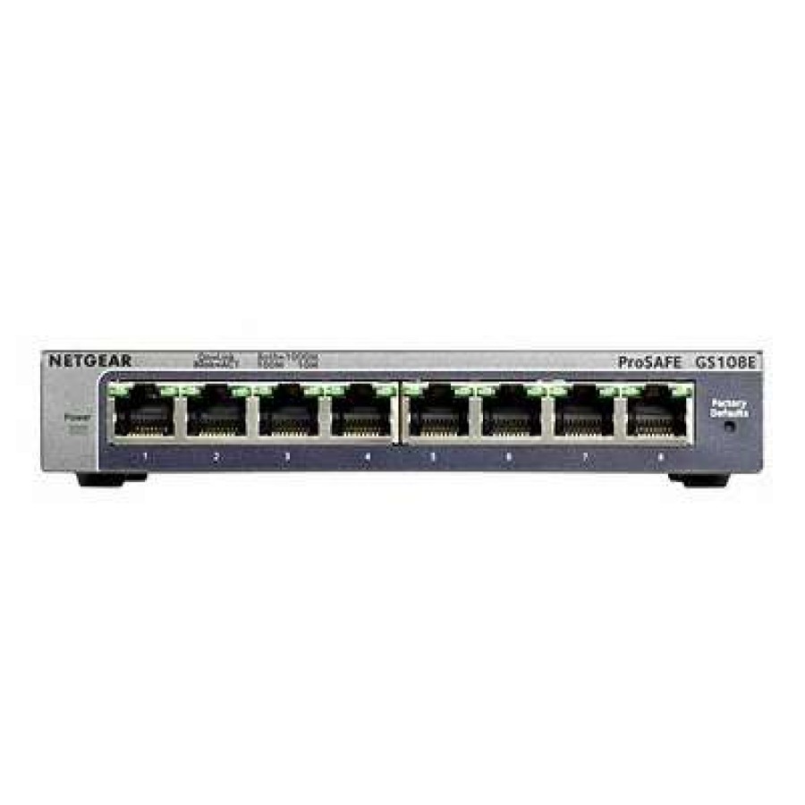 Ethernet Switches * | Ethernet Switches Netgear 8-Port Gigabit Ethernet Plus Switch (Gs108Ev3) Desktop, And Prosafe Limited Lifetime Protection