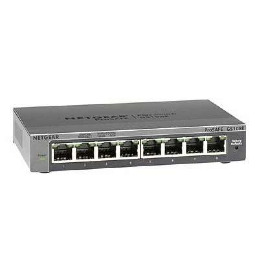 Ethernet Switches * | Ethernet Switches Netgear 8-Port Gigabit Ethernet Plus Switch (Gs108Ev3) Desktop, And Prosafe Limited Lifetime Protection