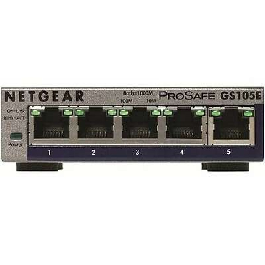 Ethernet Switches * | Ethernet Switches Netgear 5-Port Gigabit Ethernet Plus Switch (Gs105Ev2) Desktop, And Prosafe Limited Lifetime Protection