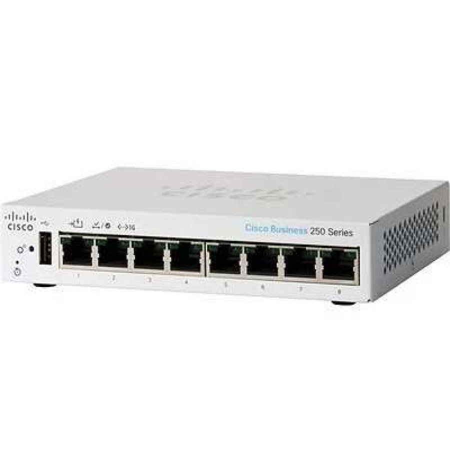 Ethernet Switches * | Ethernet Switches Cisco 250 Cbs250-8T-D-Na 8 Ports Gigabit Ethernet Desktop Design Switch