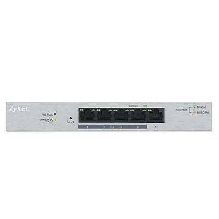 Ethernet Switches * | Zyxel Communications Ethernet Switches Zyxel Gs1200-8Hp Managed 8-Port Gigabit Poe+ Desktop Ethernet Switch, Gray