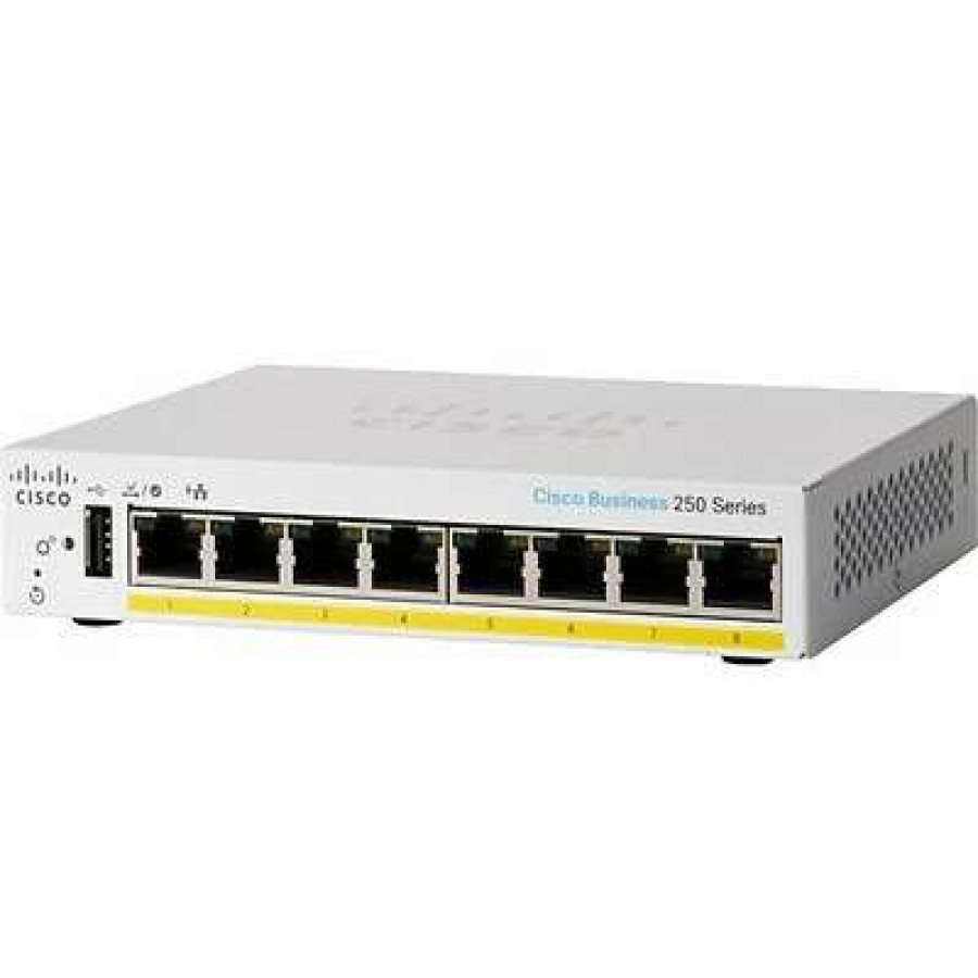 Ethernet Switches * | Ethernet Switches Cisco 250 Cbs250-8Pp-D-Na 8 Ports Gigabit Ethernet Desktop Design Switch