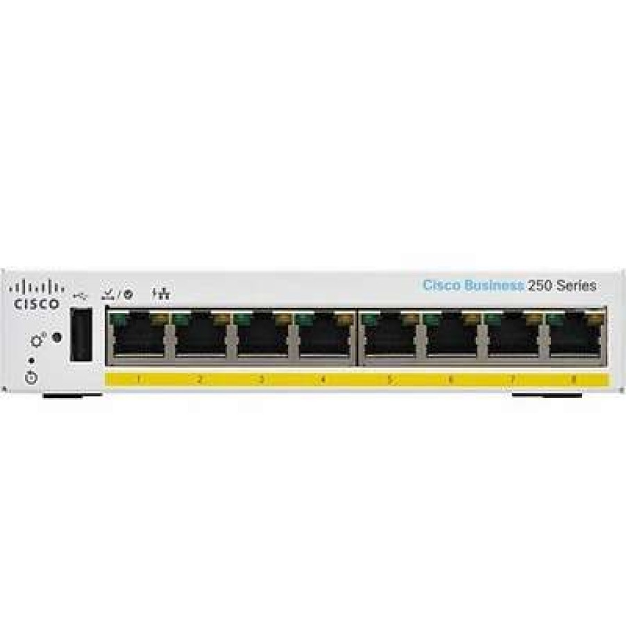 Ethernet Switches * | Ethernet Switches Cisco 250 Cbs250-8Pp-D-Na 8 Ports Gigabit Ethernet Desktop Design Switch