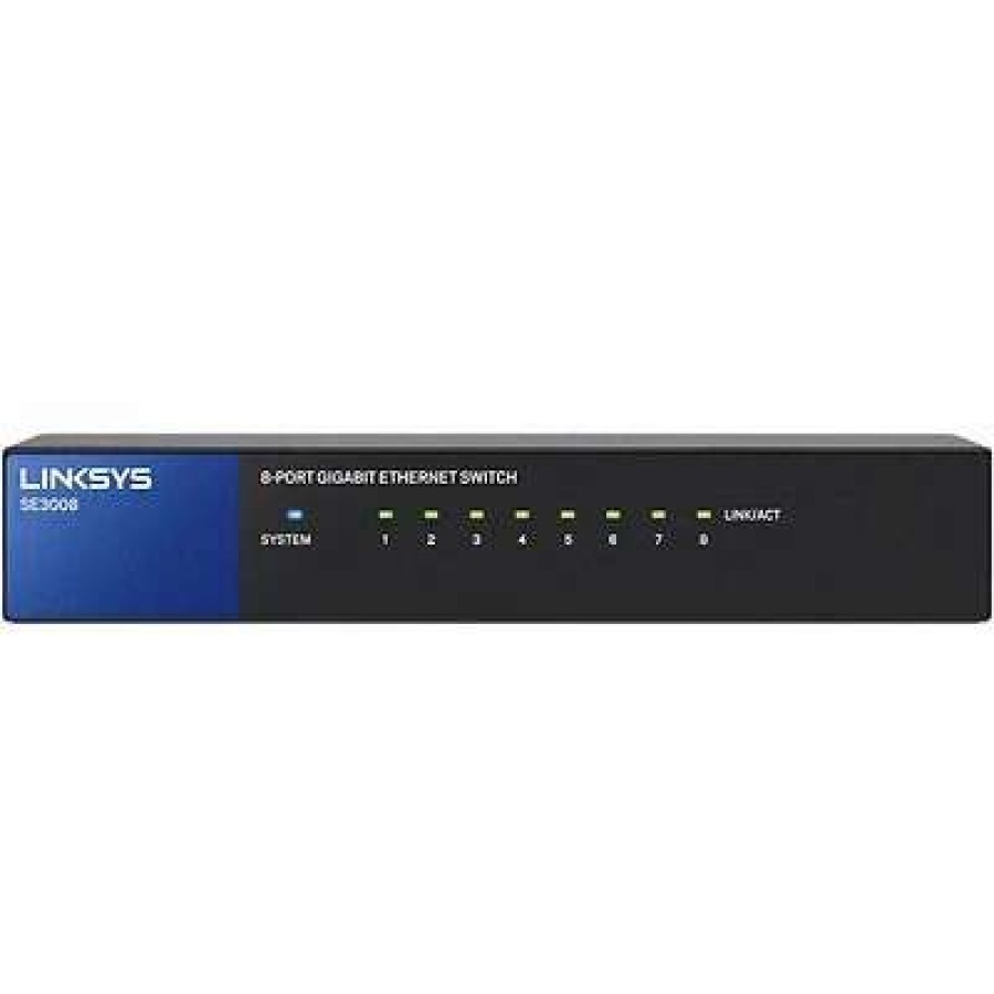 Ethernet Switches * | Ethernet Switches Linksys Se3008 8-Port Gigabit Ethernet Desktop/Wall-Mountable Switch